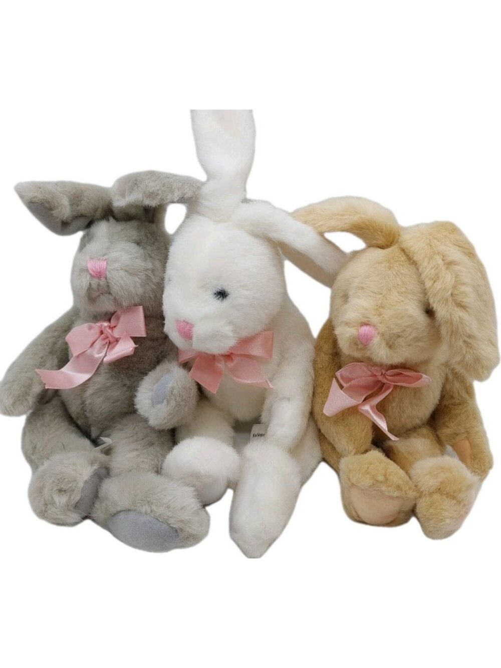 Sasco Kellogg Co 1 White Tan & Gray Bunny Rabbit 1997 Stuffed Animal Plush Lot